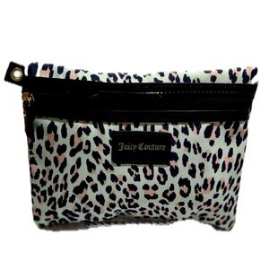 Juicy Couture Leopard Print Clutch - Black and Cream Cosmetic Case